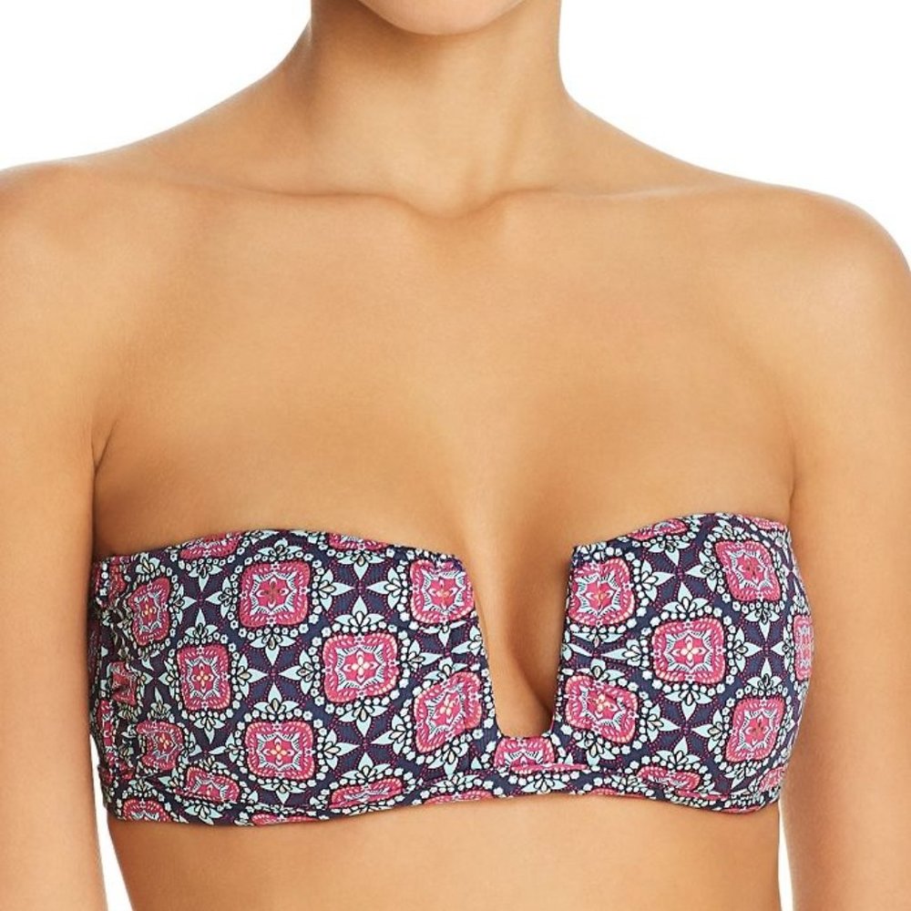 OndadeMar NWT Tile Print Bandeau Bikini Top in Nebulas size Large